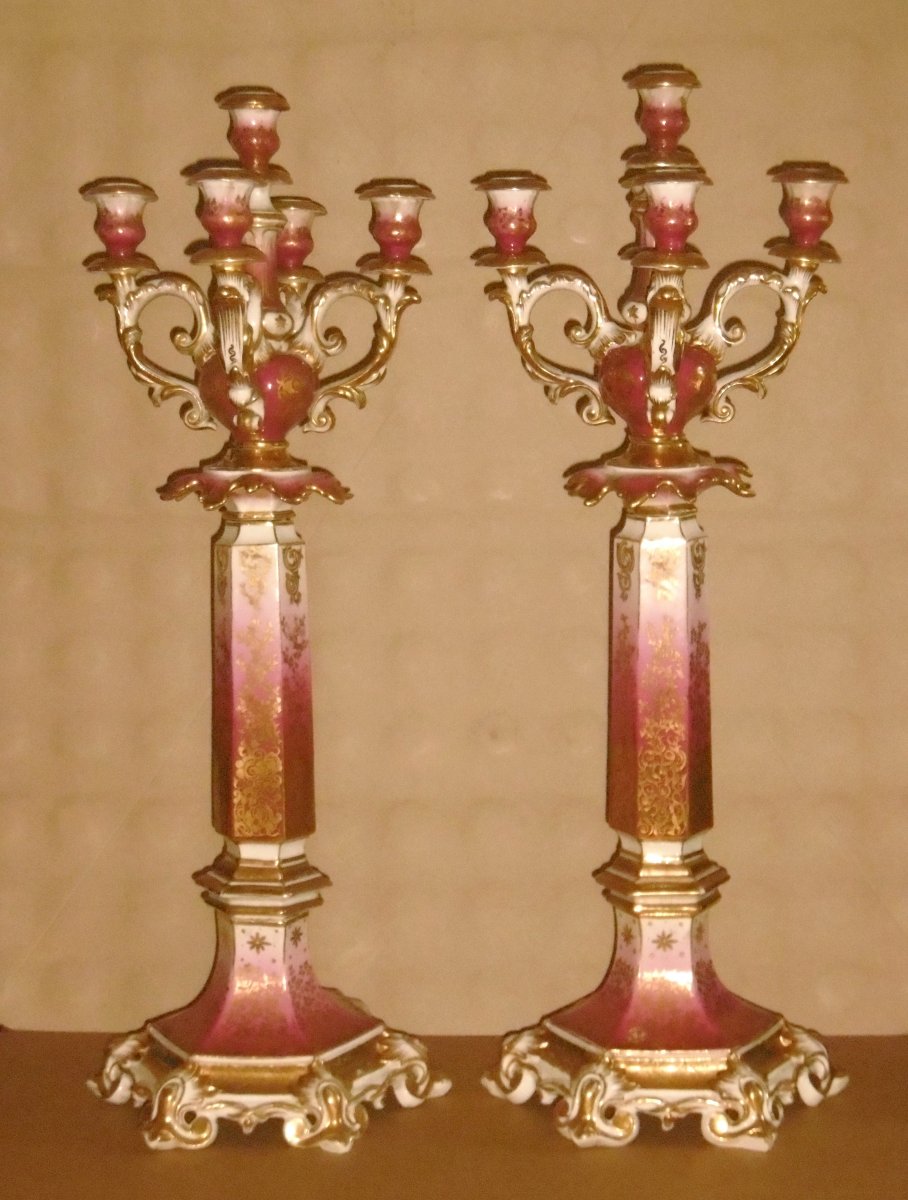 Pair Of Porcelain Candelabra-photo-2