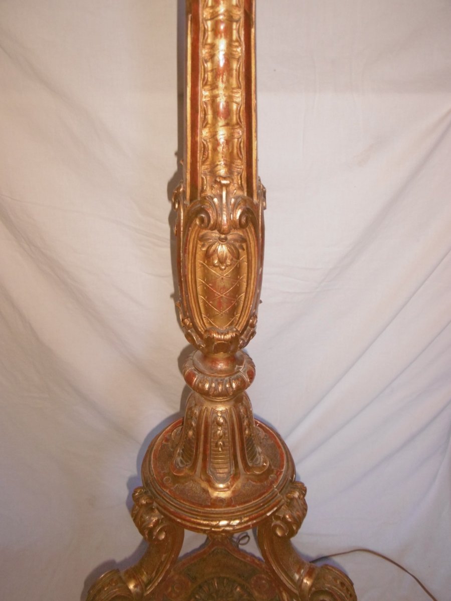 Golden Wood Floor Lamp-photo-4