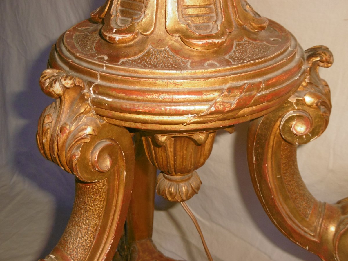 Golden Wood Floor Lamp-photo-7