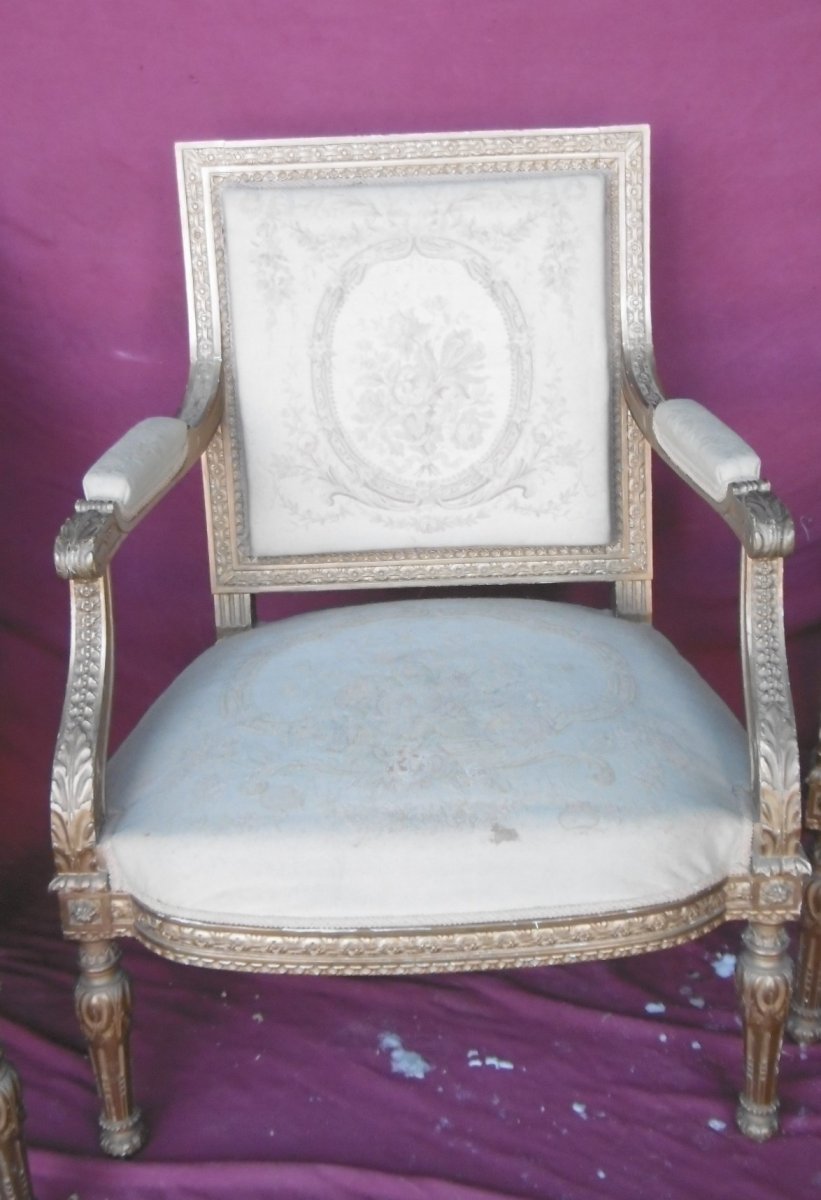 Suite Of Four Large Louis XVI Armchairs-photo-2