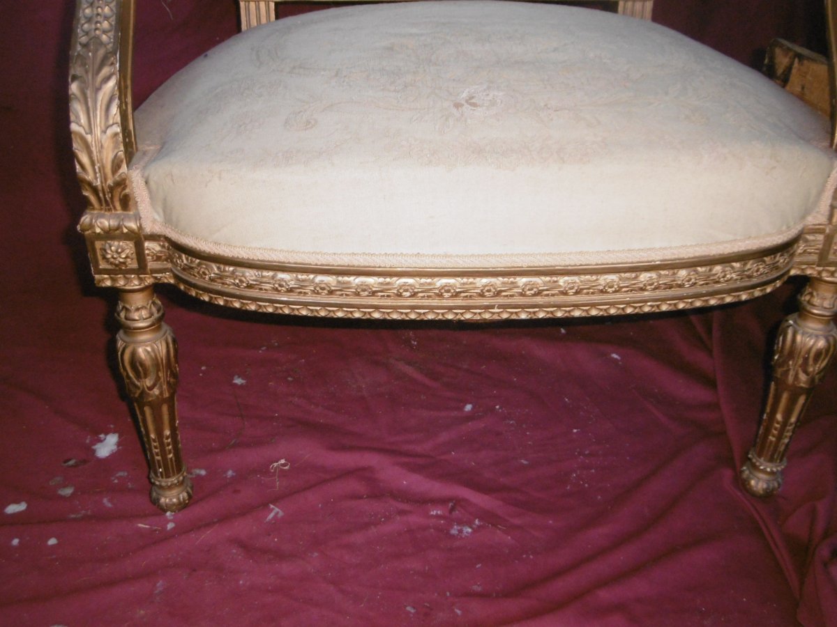 Suite Of Four Large Louis XVI Armchairs-photo-4