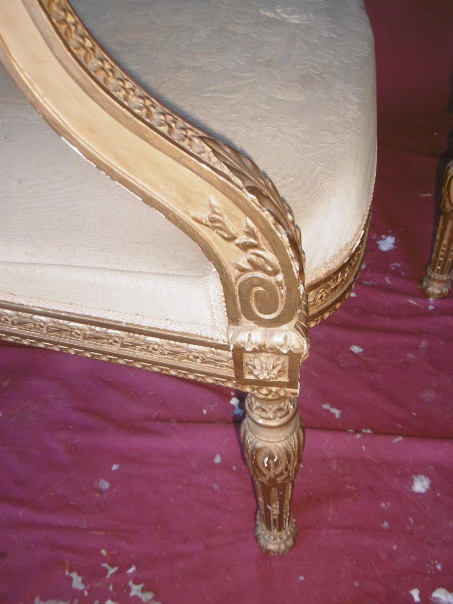 Suite Of Four Large Louis XVI Armchairs-photo-5