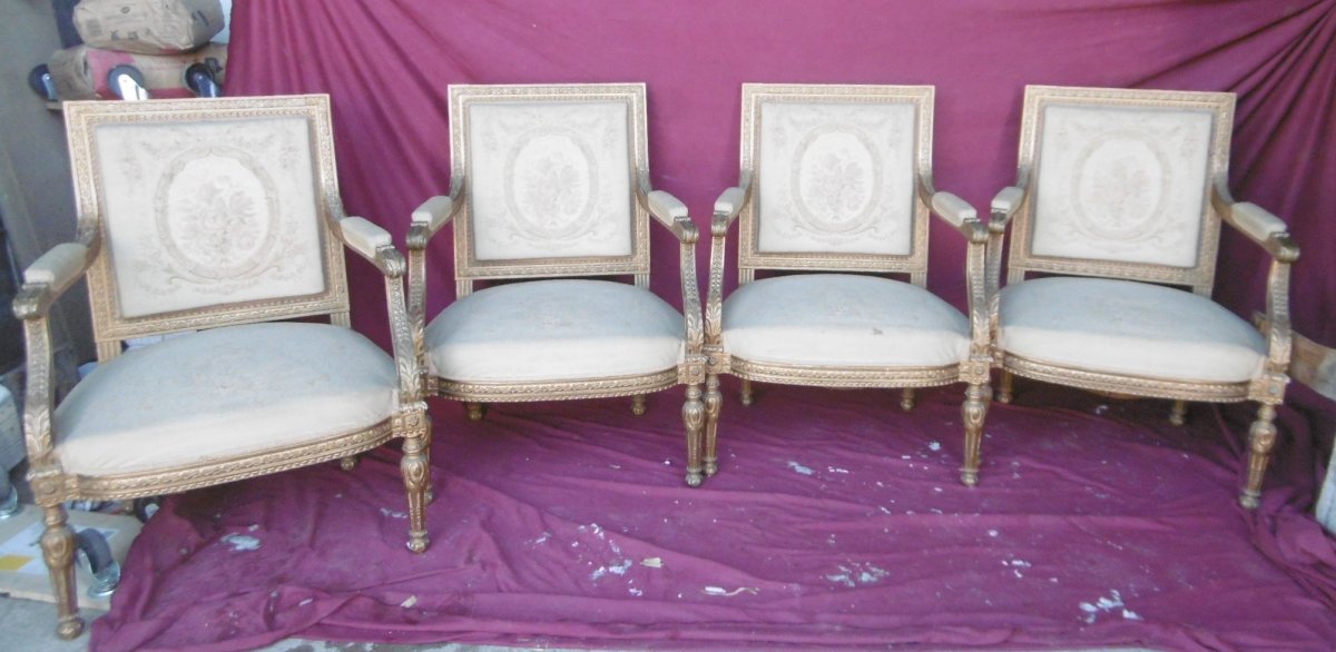 Suite Of Four Large Louis XVI Armchairs