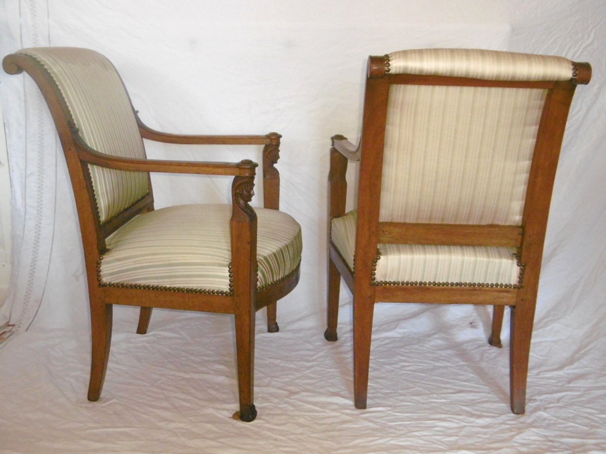 Pair Of Empire Armchairs With Sphinx Heads-photo-2