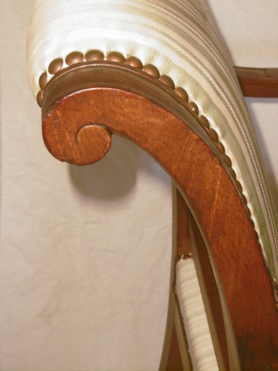 Paire de fauteuils Empire aux têtes de sphinges-photo-5