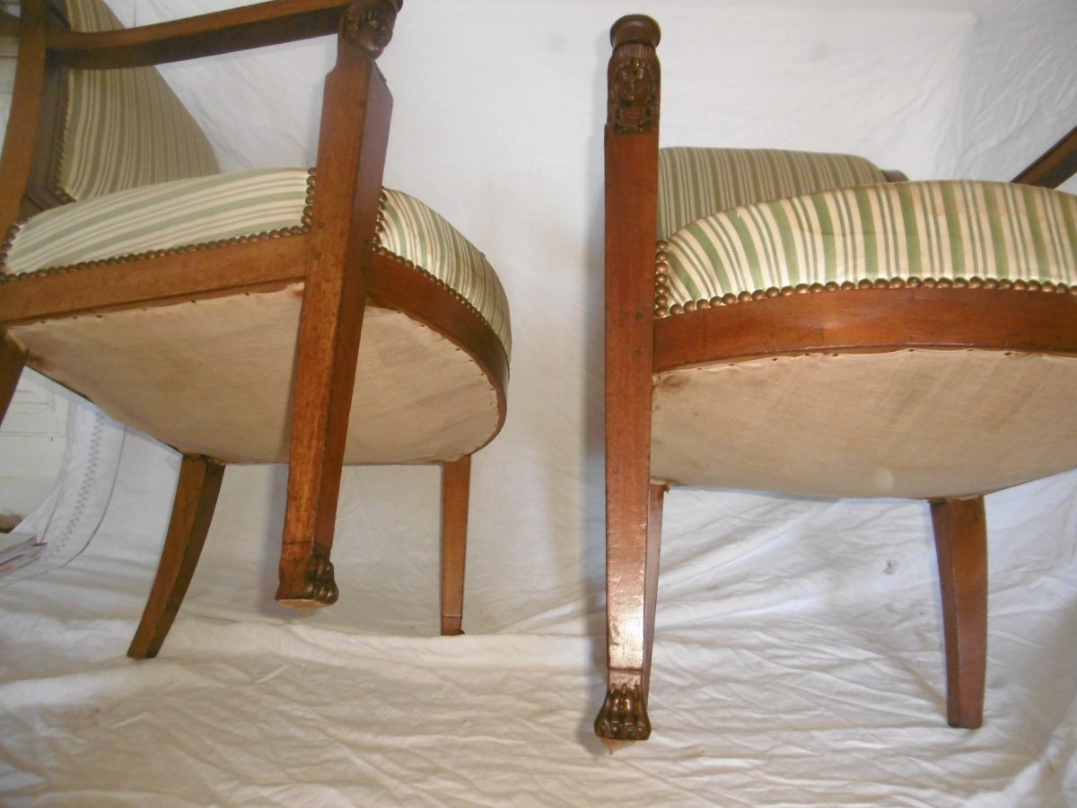 Pair Of Empire Armchairs With Sphinx Heads-photo-7