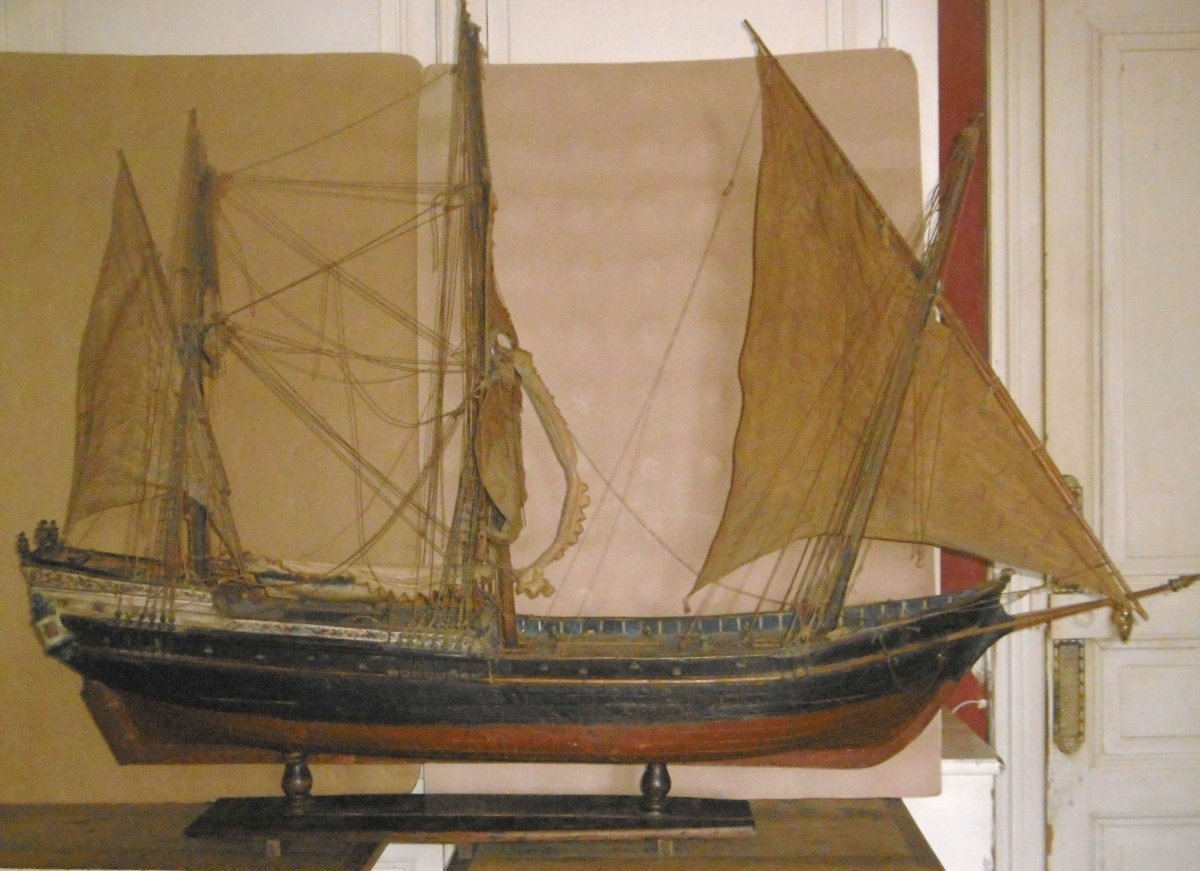 19th Century Sailboat Model-photo-6