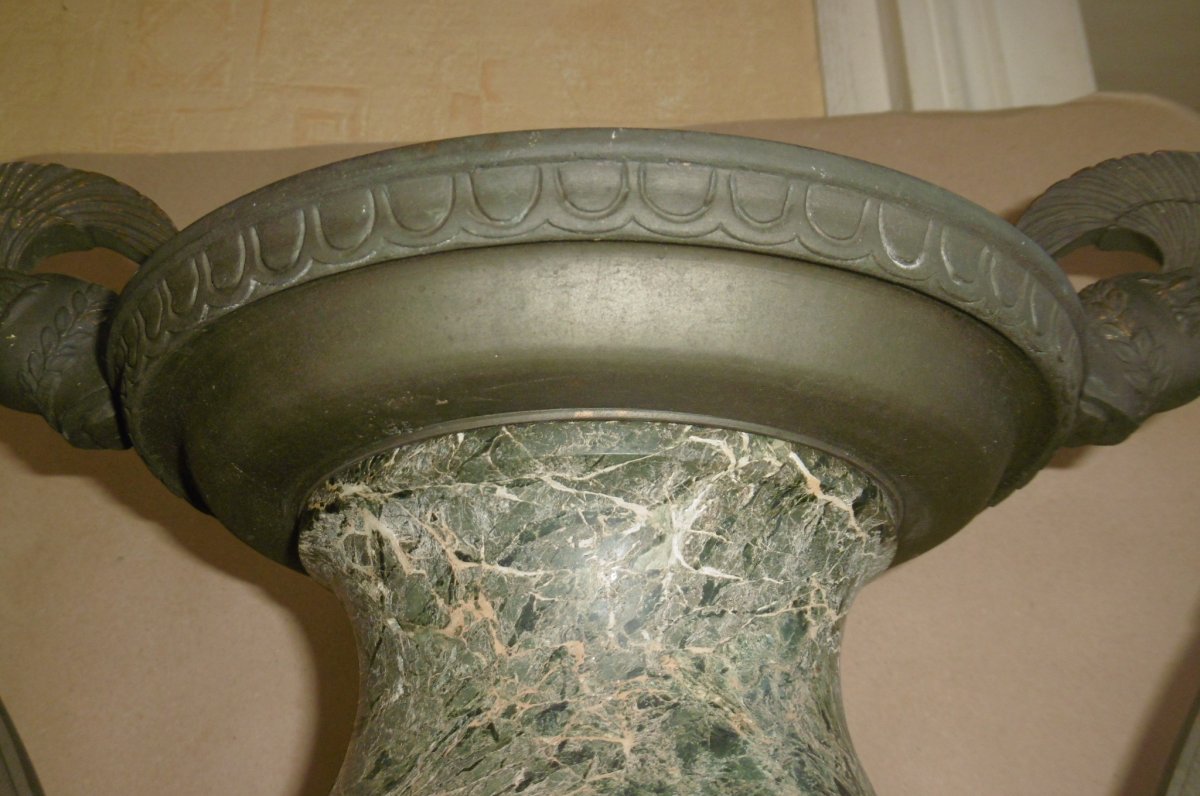 Importante urne marbre et bronze-photo-1