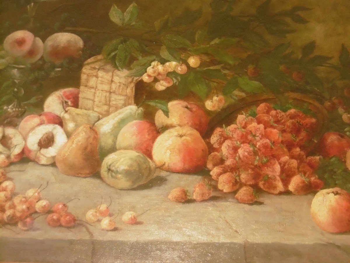 Grande peinture "entablement de fruits"-photo-1