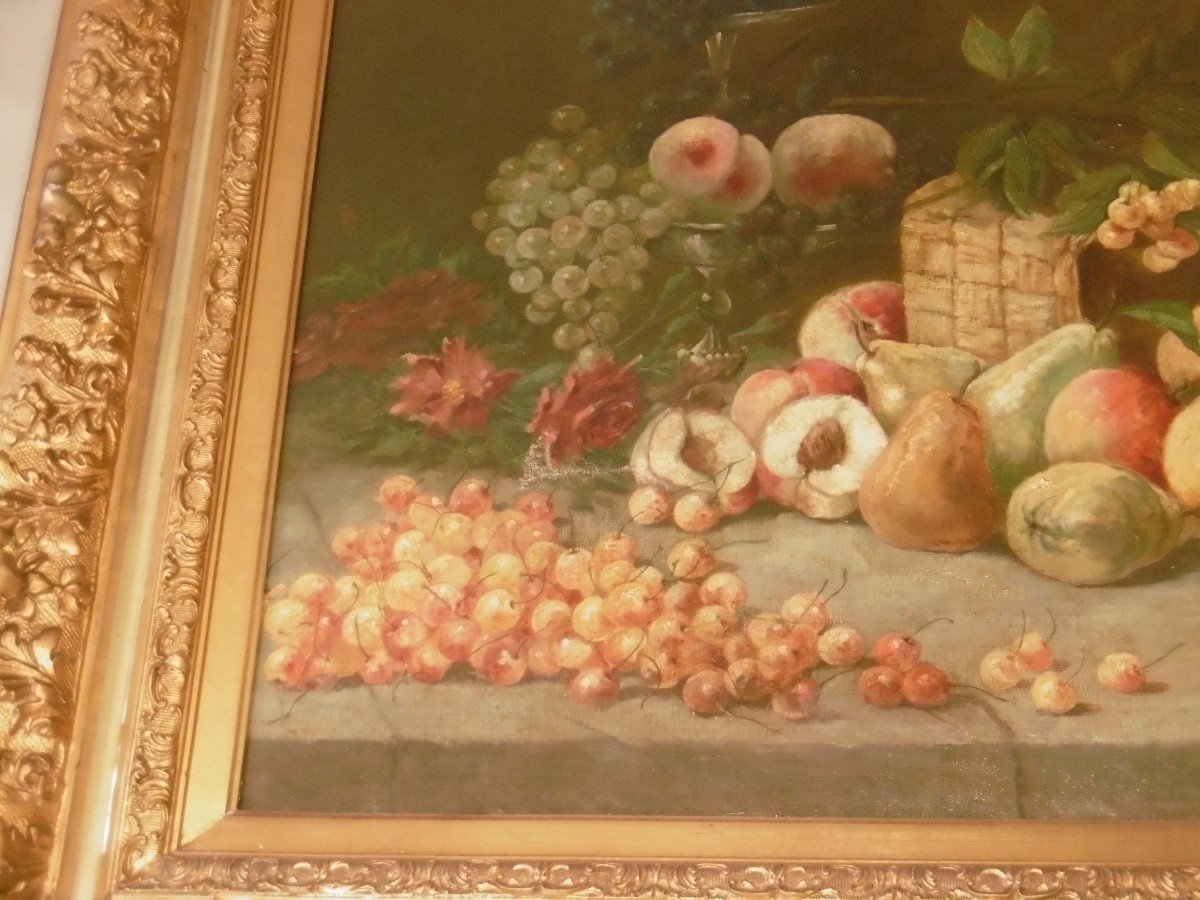 Grande peinture "entablement de fruits"-photo-5