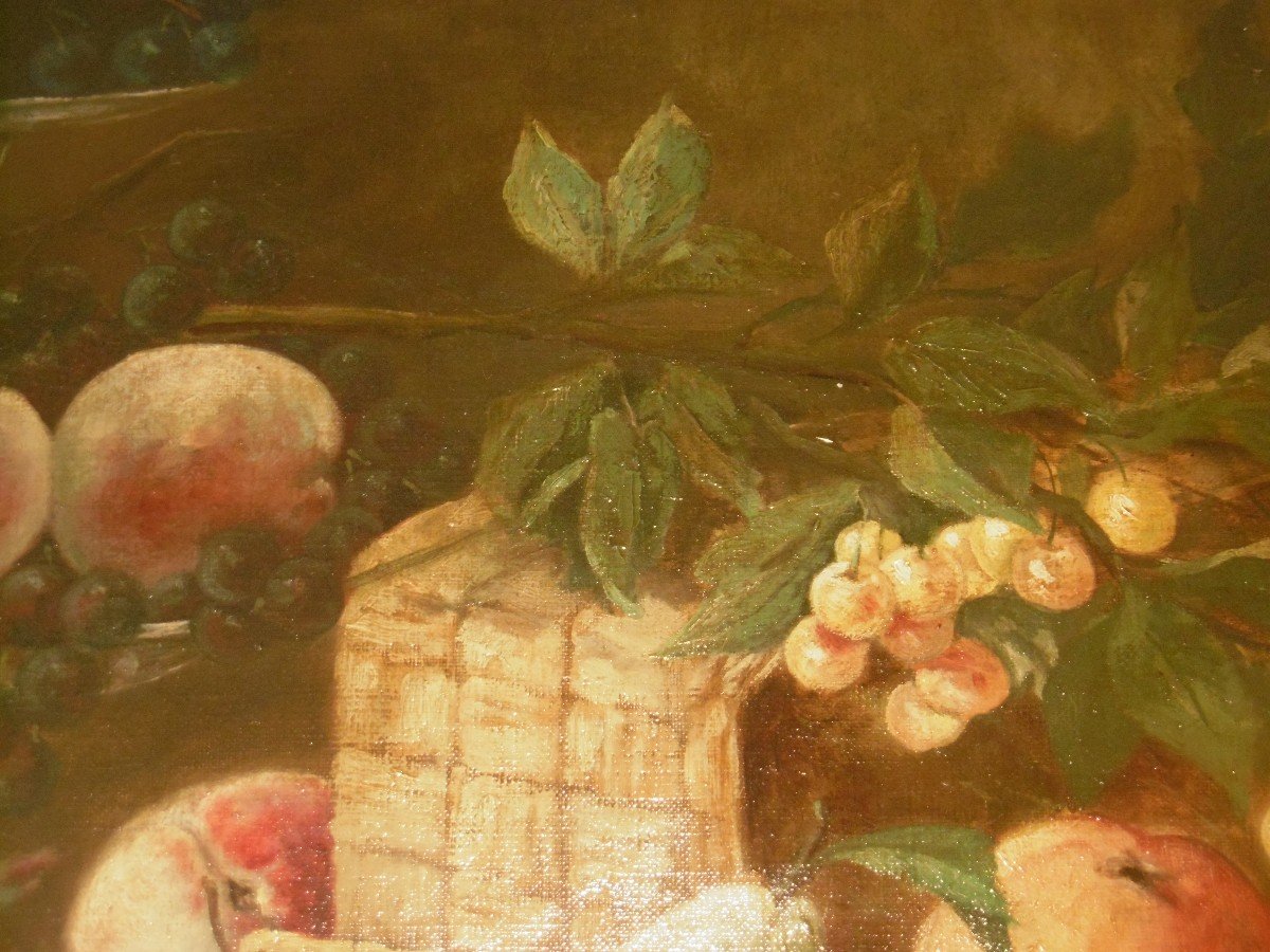 Large Painting "entablature Of Fruits"-photo-7