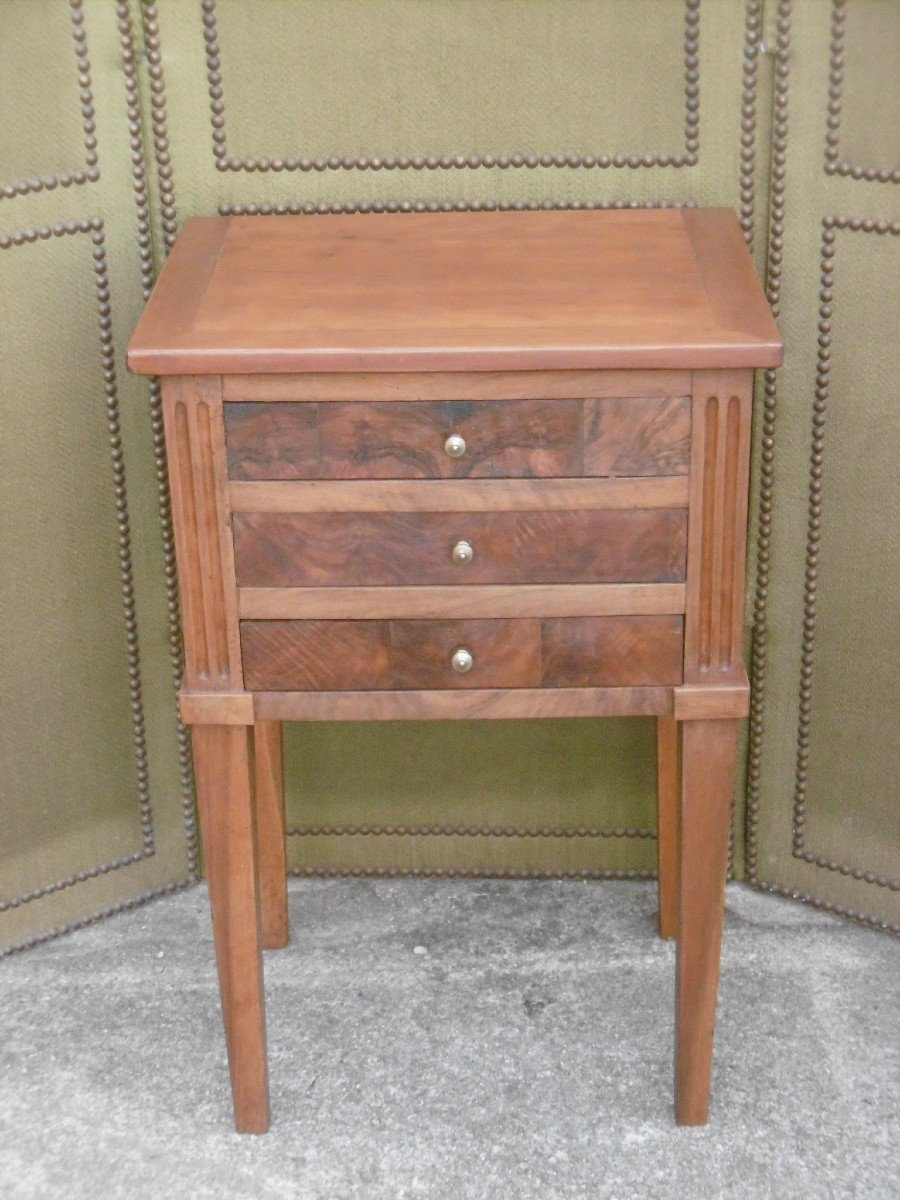 Double-sided Bedside Table Louis XVI Period-photo-2