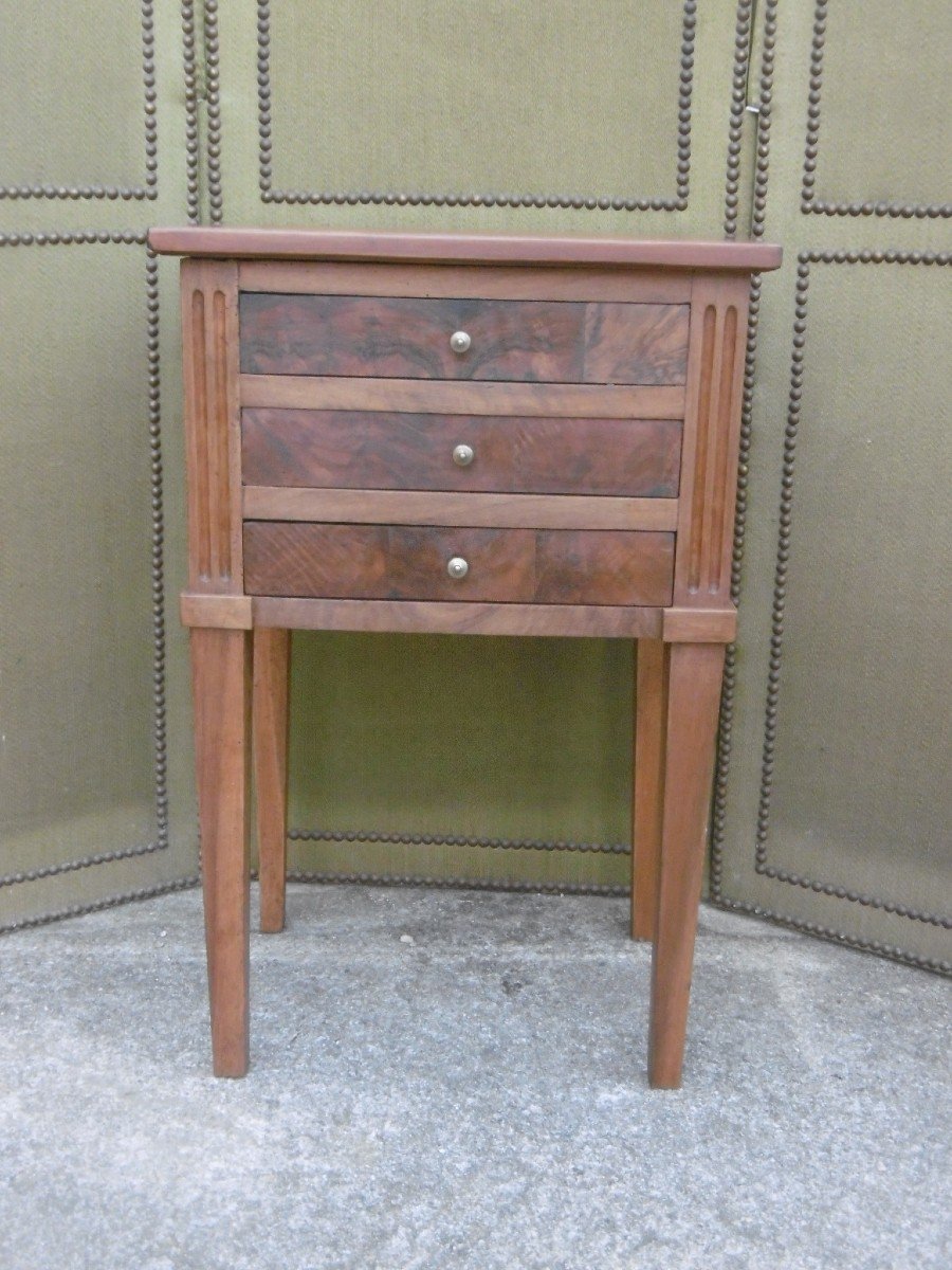 Double-sided Bedside Table Louis XVI Period-photo-3