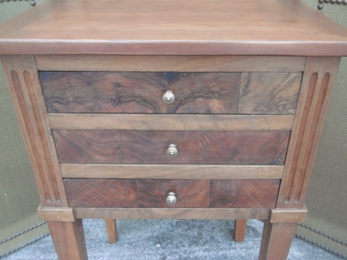 Double-sided Bedside Table Louis XVI Period-photo-1