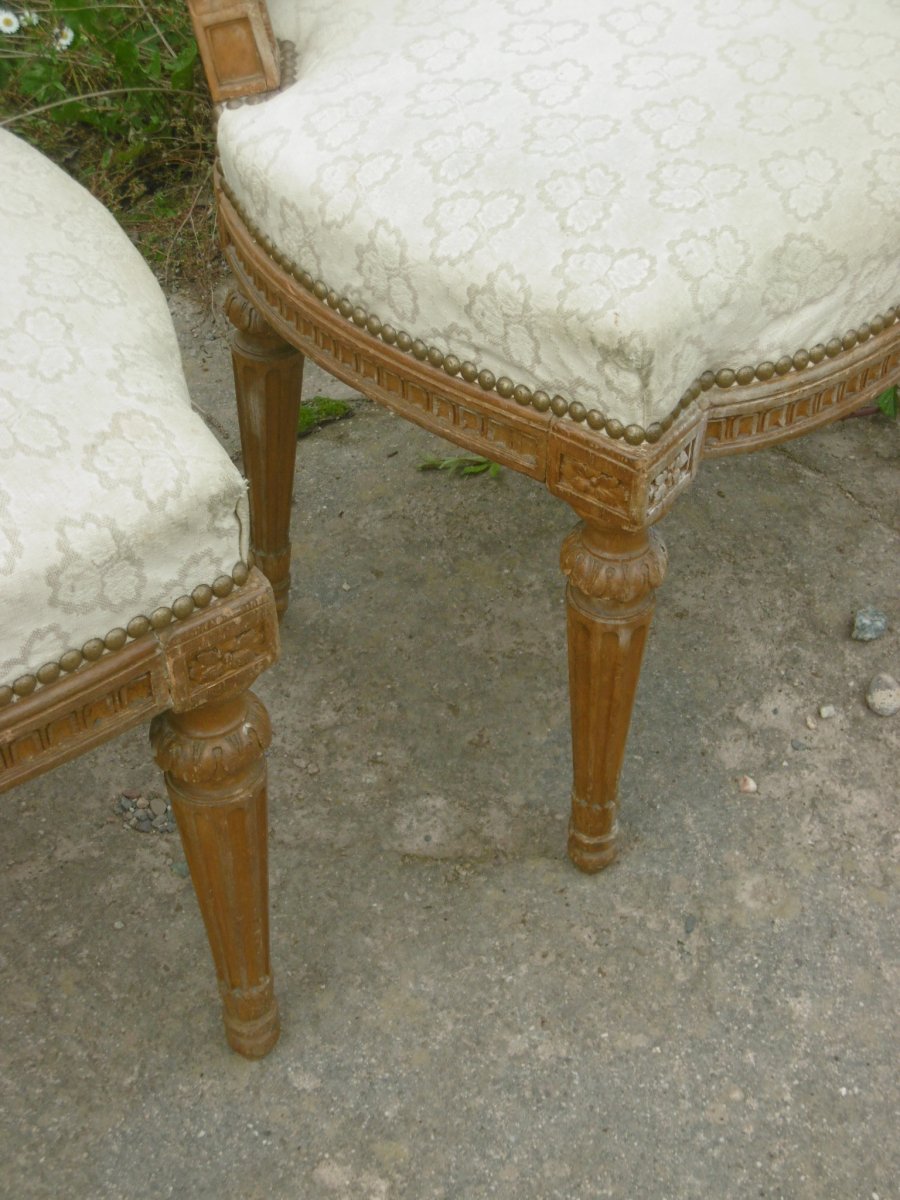 Suite de 4 chaises d'époque Louis XVI-photo-3