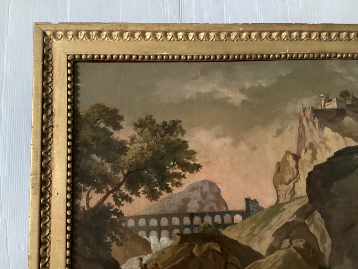  Peinture 18ème « les Cascatelles De Tivoli »-photo-1