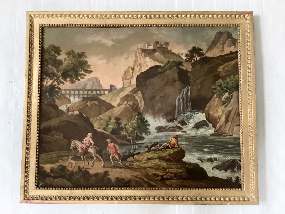  Peinture 18ème « les Cascatelles De Tivoli »