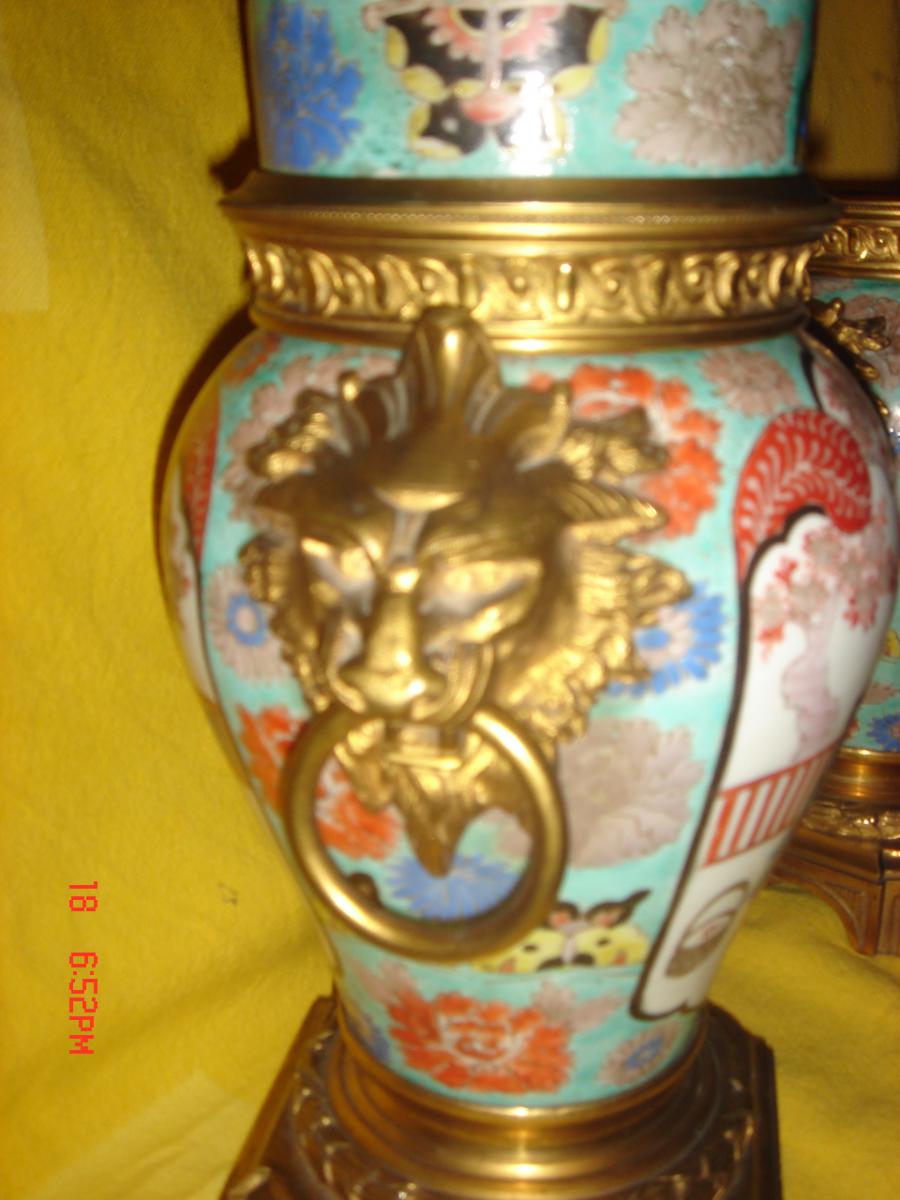 Pair China Bronze Mounted Lights-photo-2