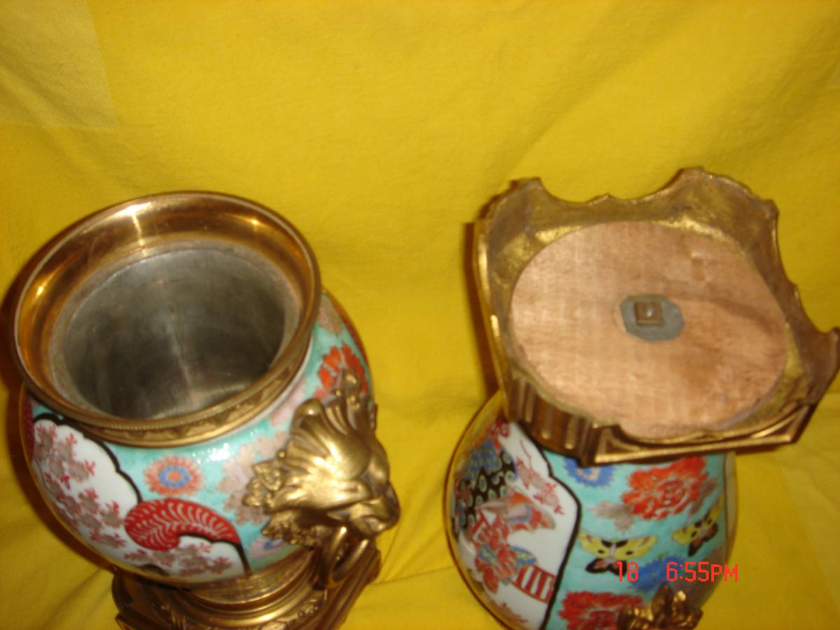 Pair China Bronze Mounted Lights-photo-3