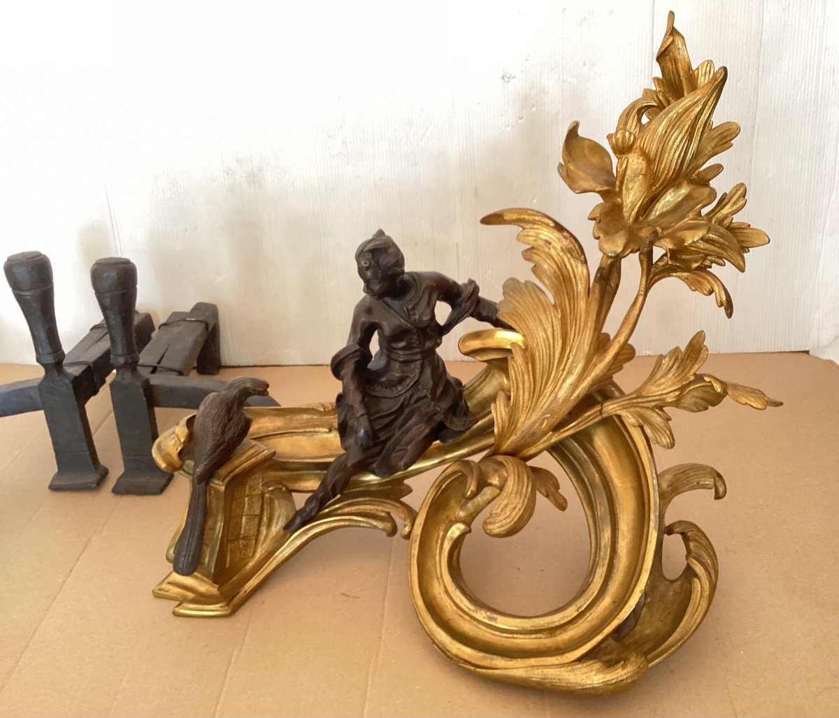 Pair Of Andirons Louis XV To The Chinese-photo-1