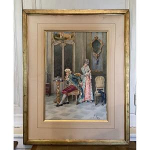 Watercolor Signed Miguel Angelo Lupi