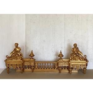 Pair Of Golden Andirons