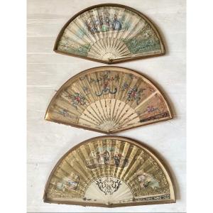 Suite Of Three Framed Fans 