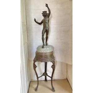Bronze Faun And Its Pedestal 