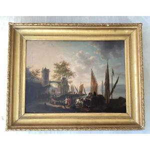 Peinture sur panneau 18ème 