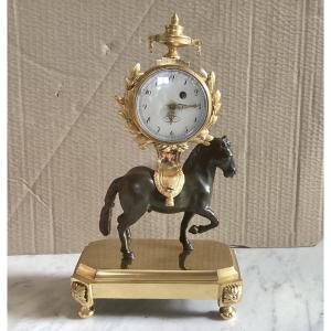 18th Century Horse Clock Signed