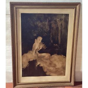 Louis Icart eau-forte en couleur 