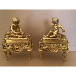 Pair Of Louis XVI Gilded Bronzes