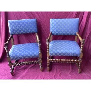 Pair Of Louis XIII Armchairs