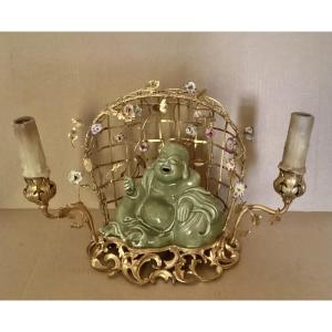 Louis XV Candleholder With Buddha Motif