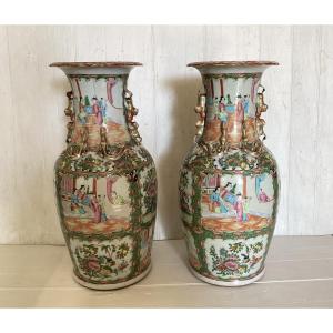 Pair Of 19th-century Canton Vases