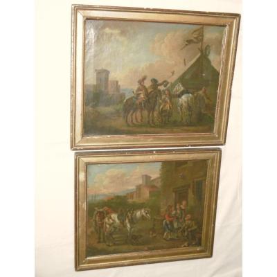 Pair Of Oils On Canvas XVIII