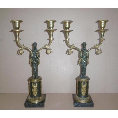 Pair Of Empire Candlesticks