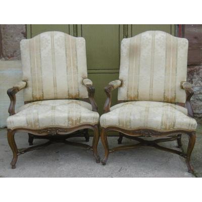 Pair Of Louis XV Armchairs File To The Queen