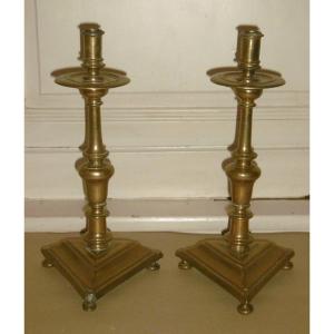 Pair Of 17th Century Candlesticks