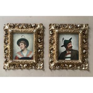 Paire De Tableaux Signés  A. Binder