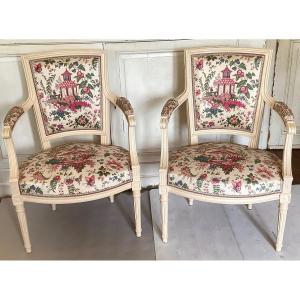 Pair Of Louis XVI Cabriolet Armchairs