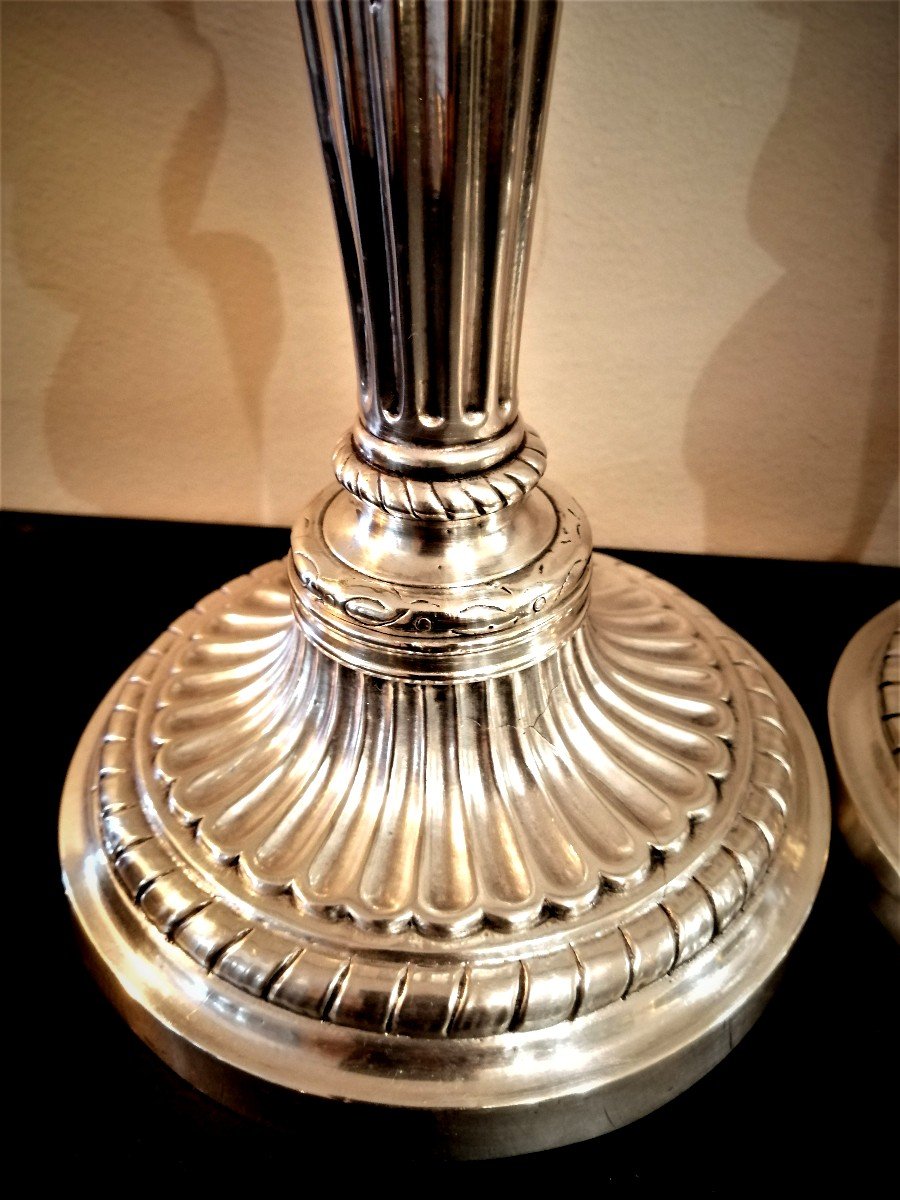 Pair Of XIXth Century Candlesticks-photo-3