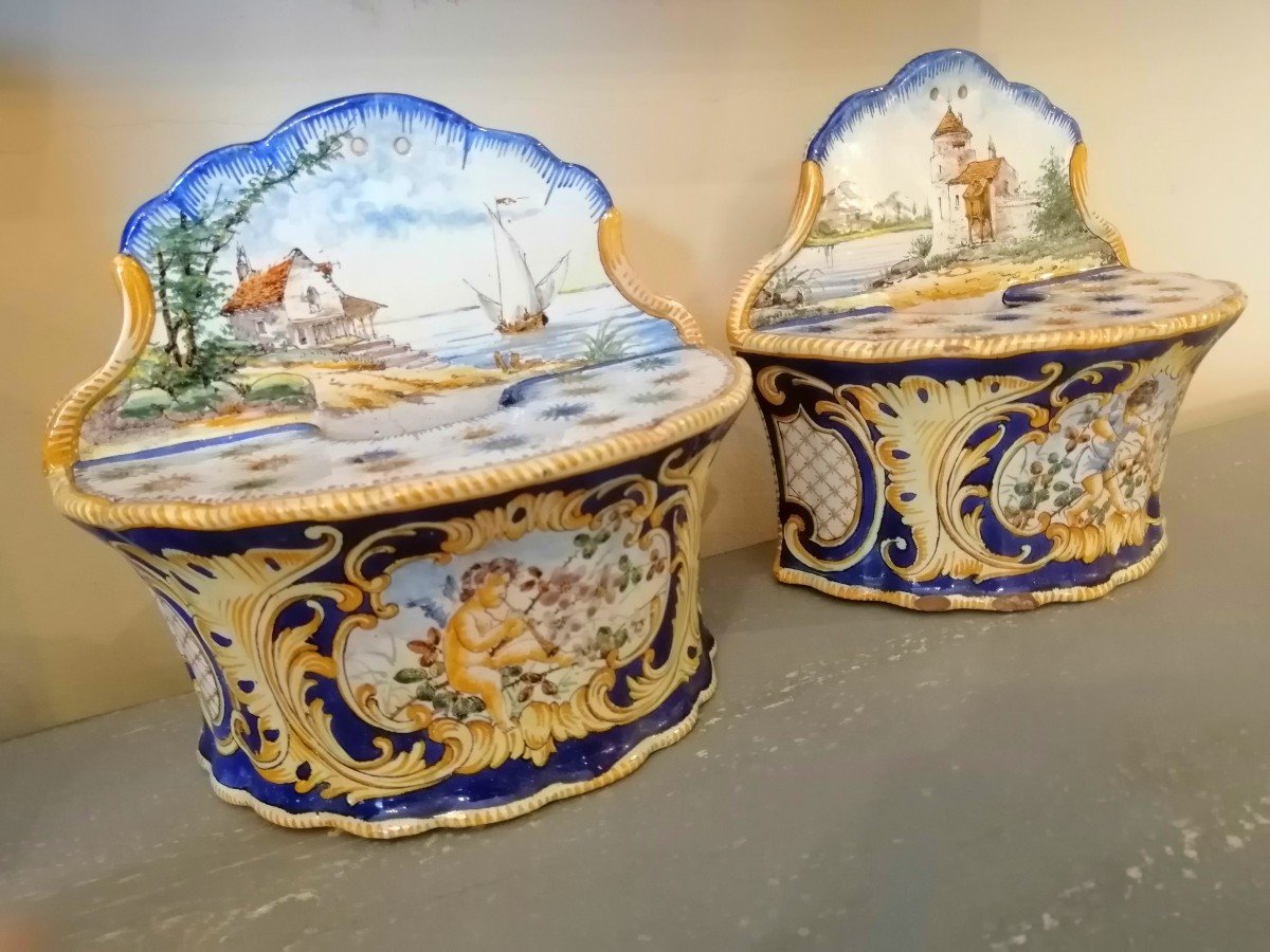 Pair Of Bouquetière Nevers-photo-8