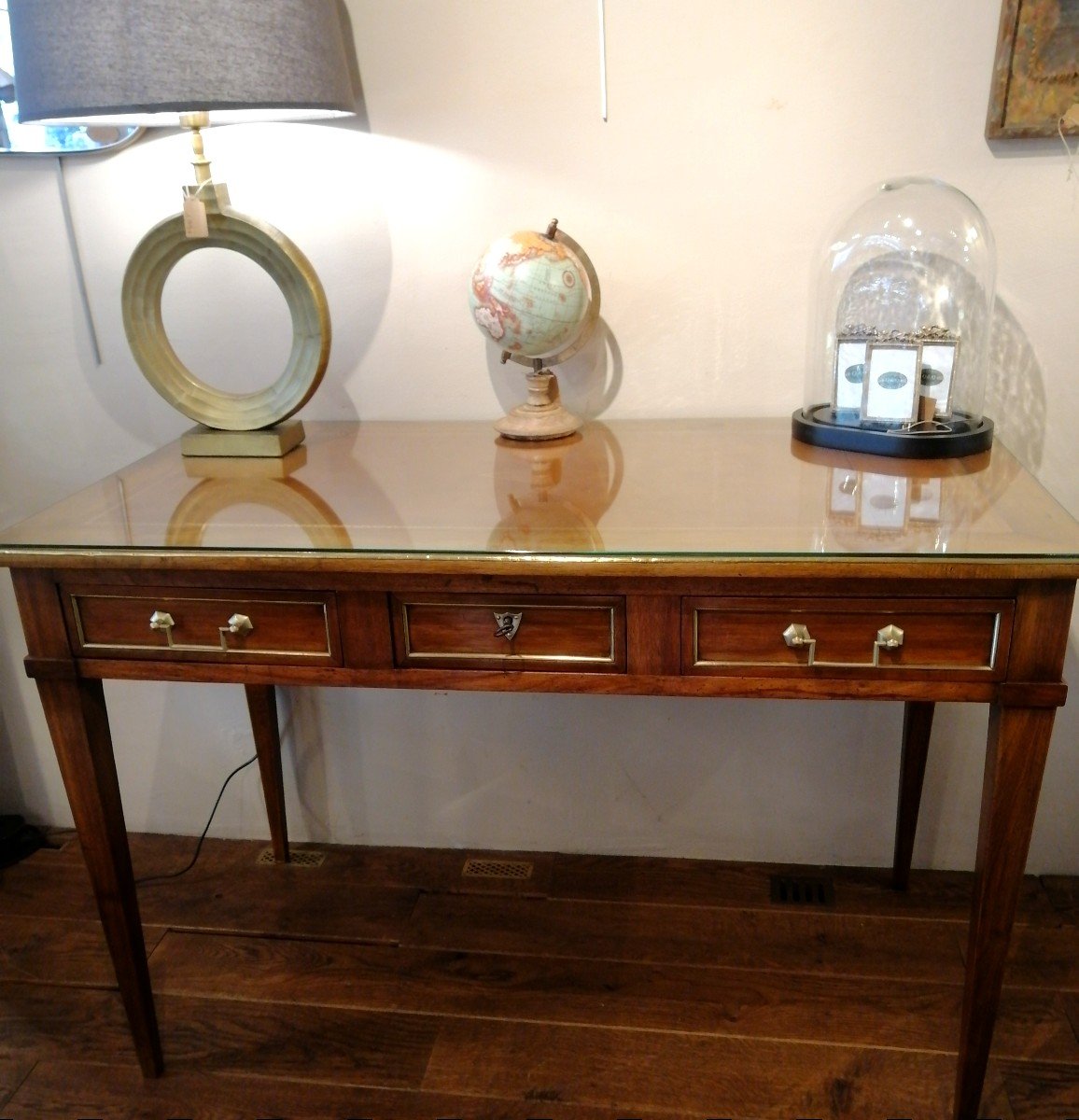 Bureau De Style Louis XVI En Noyer-photo-3