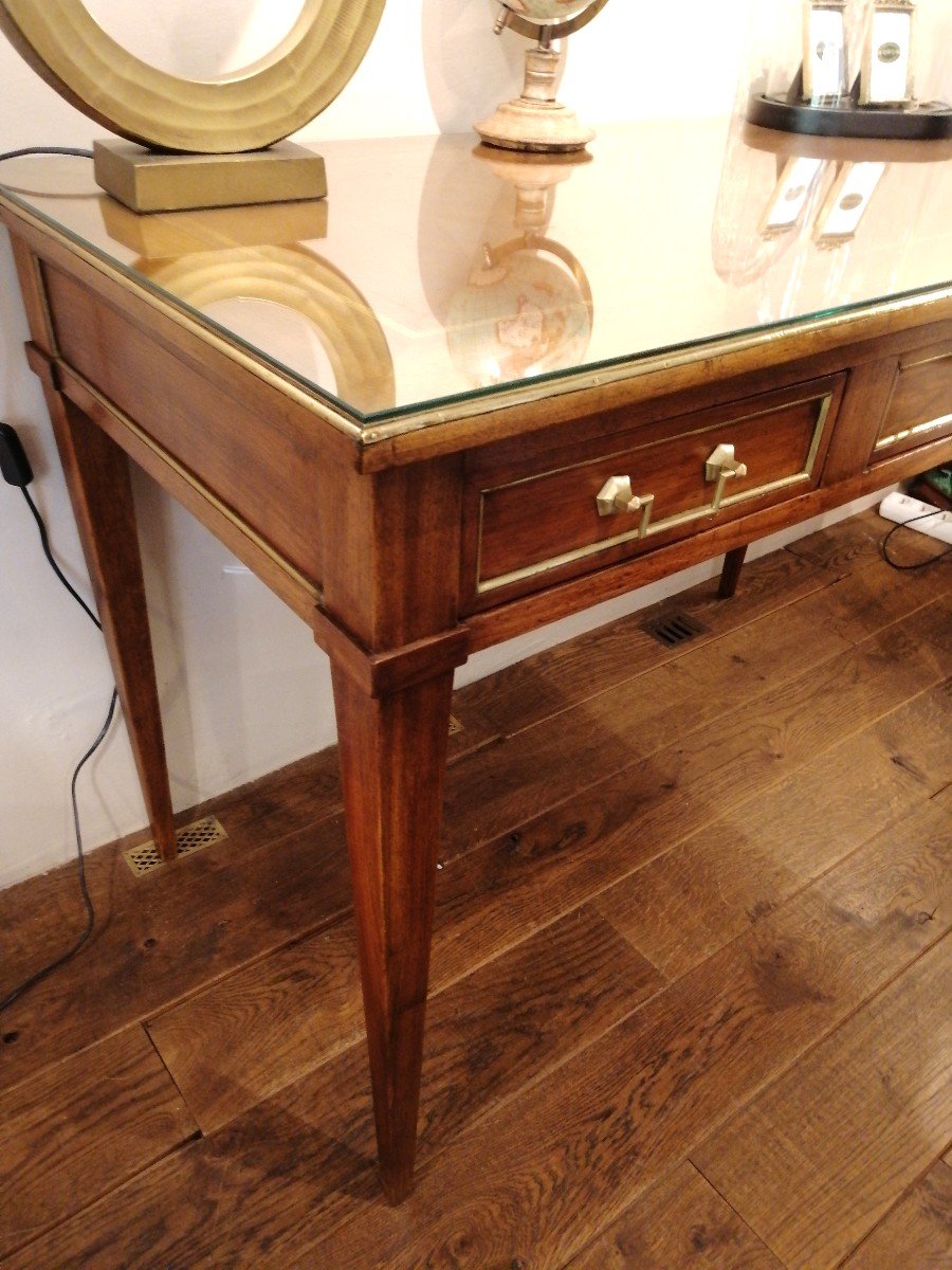 Louis XVI Style Desk In Walnut-photo-1