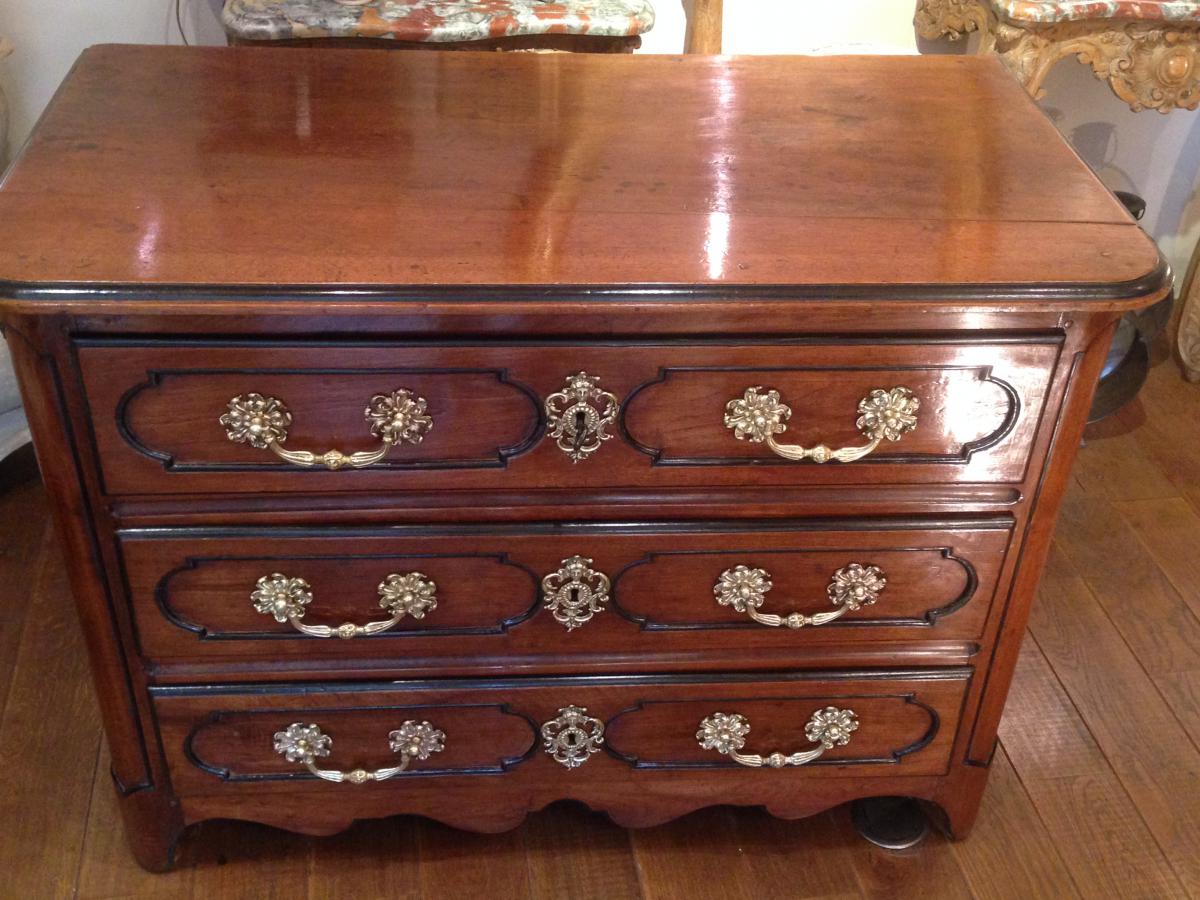 In Walnut Commode Louis XIV From 18th Century-photo-2