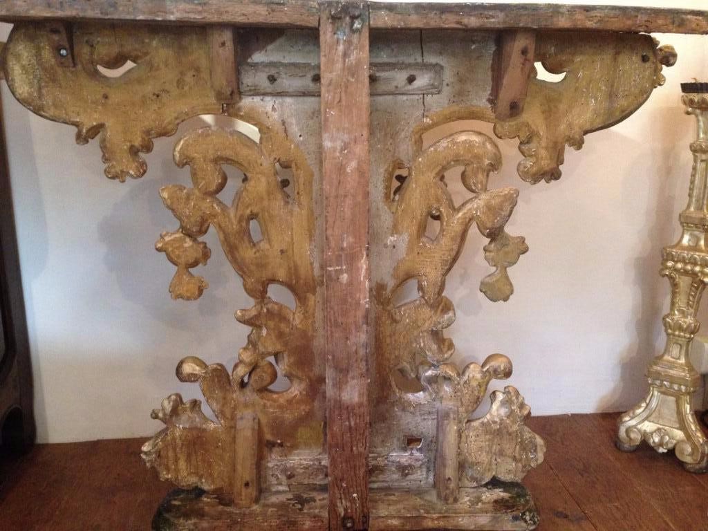 Console En Bois Doré 18 ème Siècle-photo-3