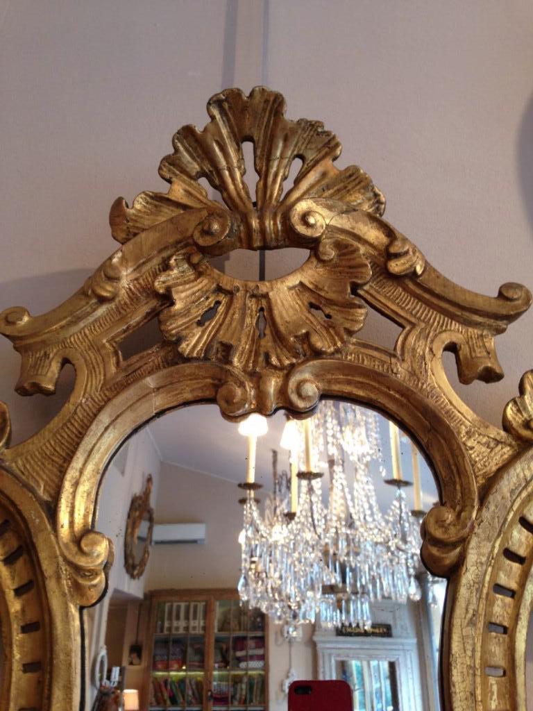 Miroir Bois Doré XVIII Ième Siècle-photo-2
