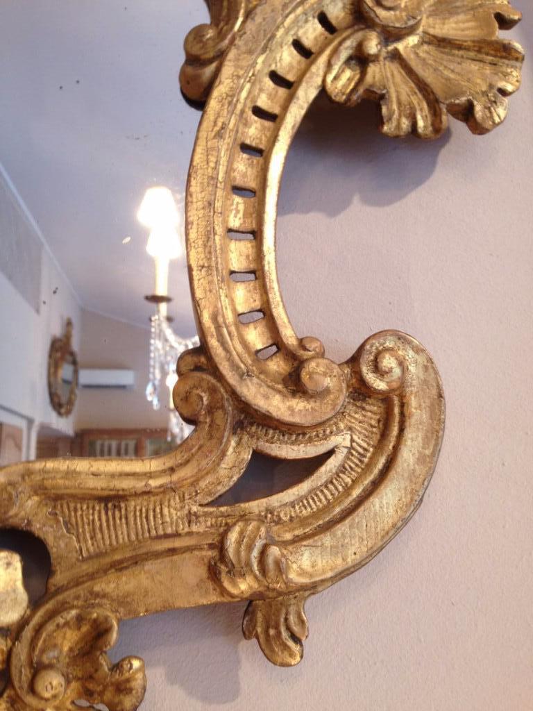 Miroir Bois Doré XVIII Ième Siècle-photo-4