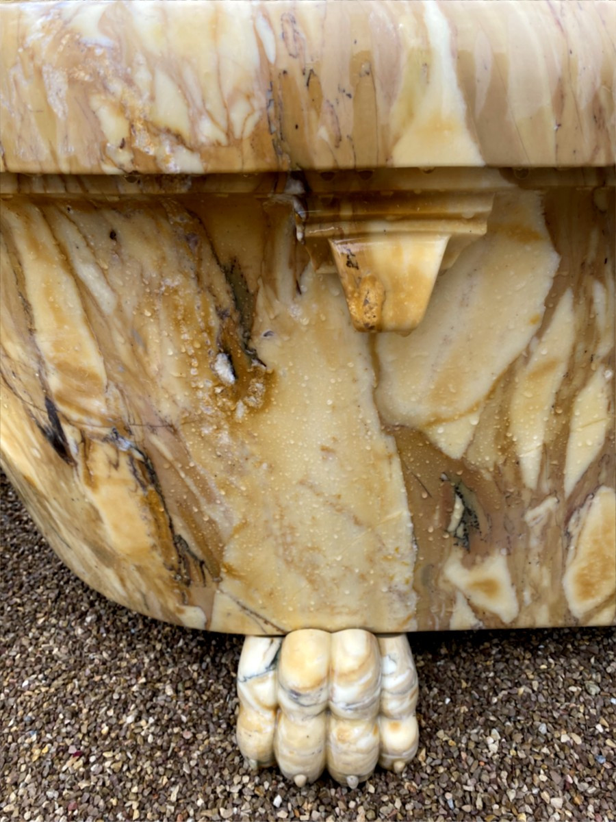 Baignoire en marbre jaune de Sienne-photo-1